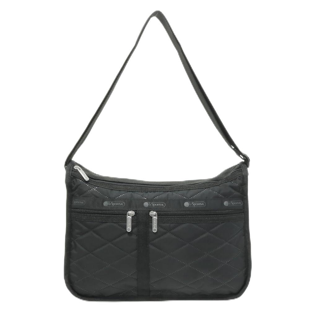 LeSportsac Women s Deluxe Everyday Bag 7507 (Black Cross Deboss) [Used]