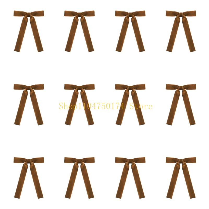 Elegant Velvety Twist Bowknot Christmas Tree Ornament Velvety Holiday Decors For Festival Home Office Decors top sale