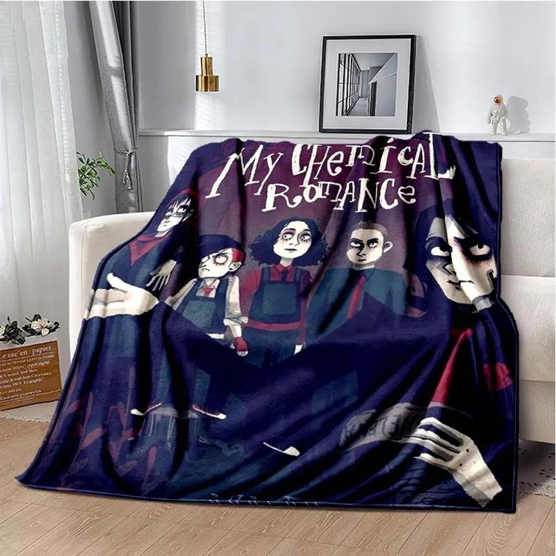 USA My Chemical Romance Band Blanket Printed Flannel Blanket Soft Warm Plush Throw Blanket for Bed Bedroom Sofa Picnic Fan Gift
