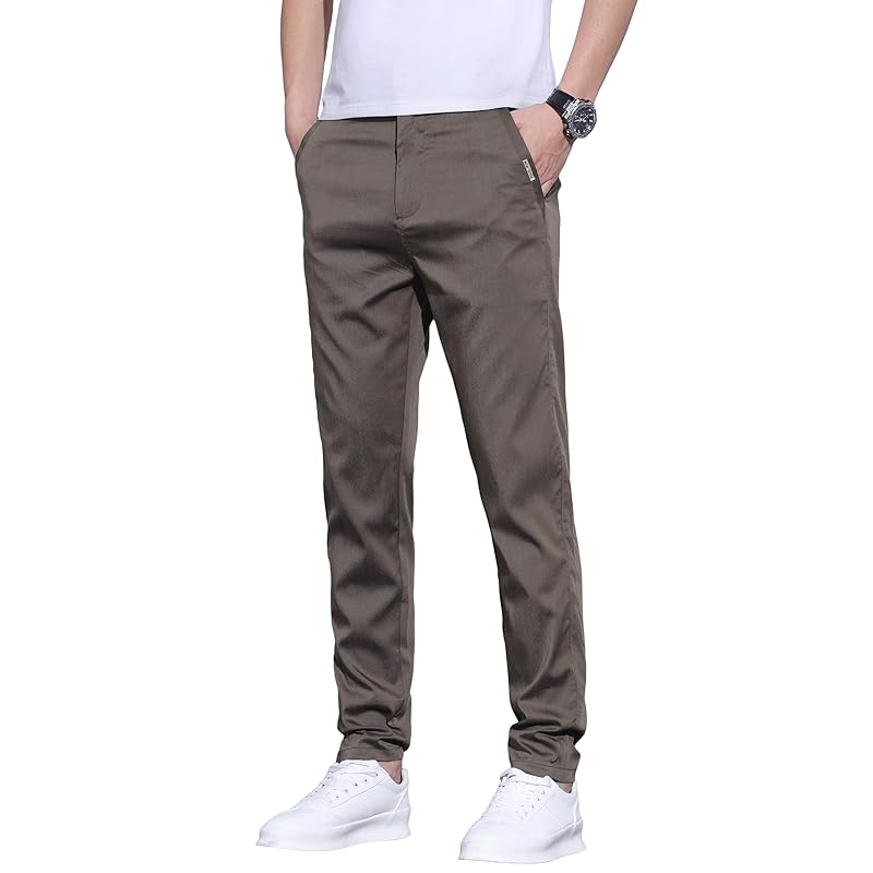 

[Fasshonrida] slacks men s pants Slender skinny pants slim long legs tapered pants Cold sensation tencel cool stretch pants Elegant luster cool