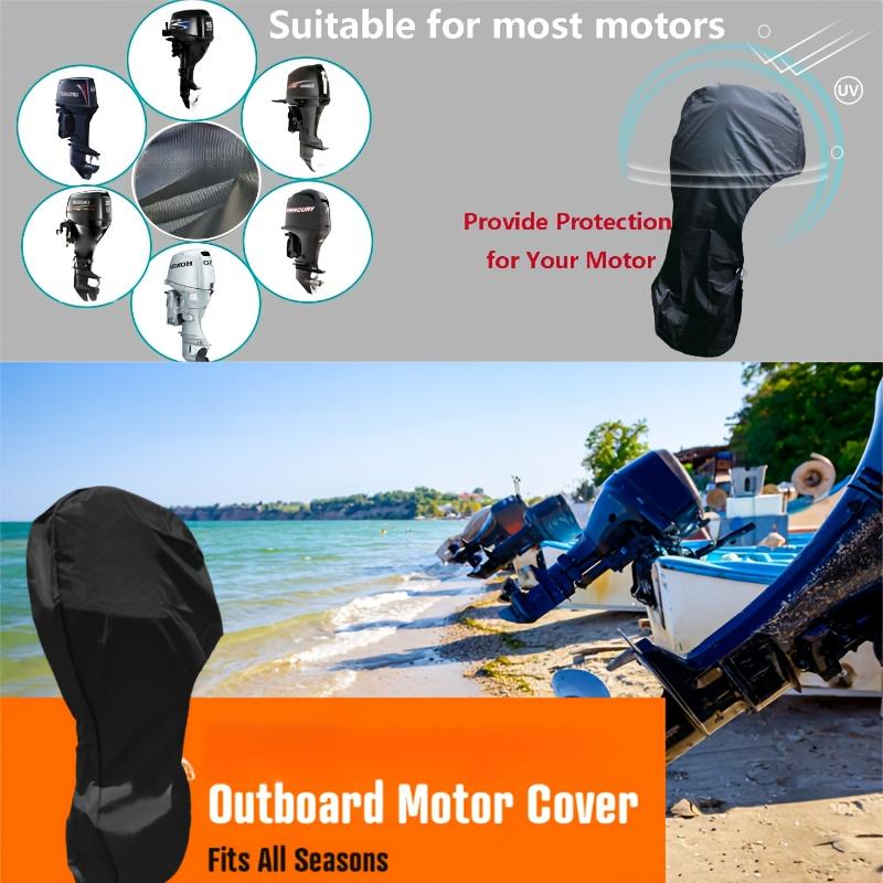 Engine Boat Cover PA Waterproof Rainproof Boat Cover, Yacht Boat Motor Cover, 420D Boat Cover 6-225HP, Simple and Portable
