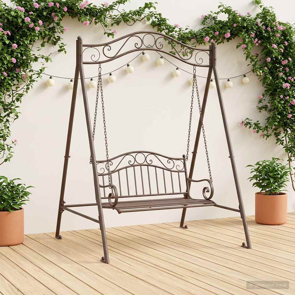 Struttura per Dondolo Marrone Antico 113 x 121,5 x 168 cm Acciaio