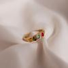 Colorful Zirconia Personalized Fashion Ring with Maillard Accents and December Birthstone