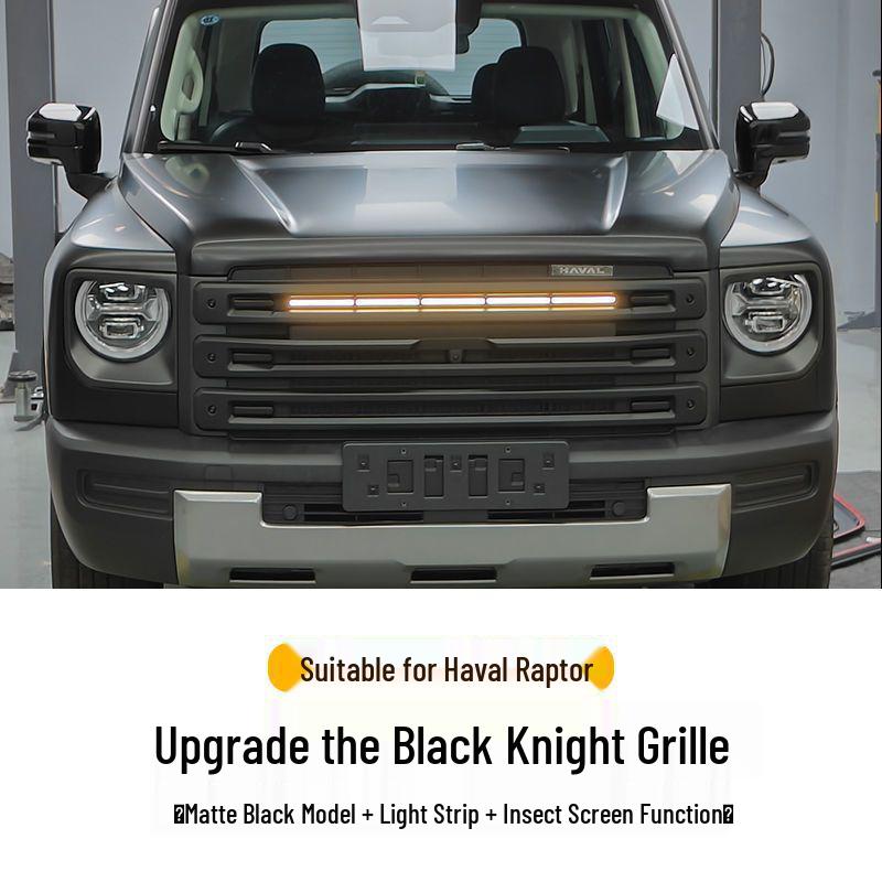 

Haval Menglong Guardian Grille Anti-insect Net with Black Warrior Light Strips & Yellow Lights