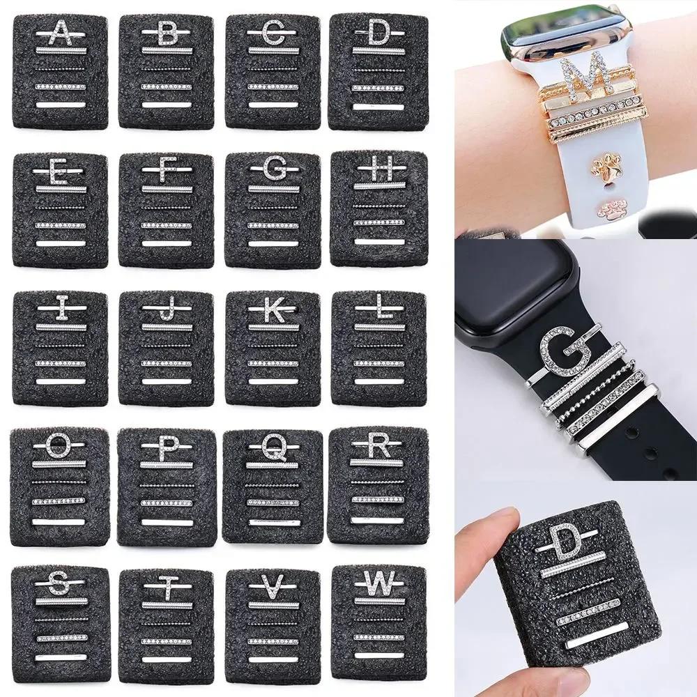 Diamant-Dekorationsring für Apple Watch Armband Serie 8 7 6 5 SE 9 Ultra 2 Schmuckanhänger für Samsung/Huawei 20mm 22mm Uhrenarmband