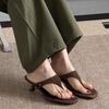 Retro Style Clip Toe Women Flip Flops Summer New Mid Heels Dress Women Slippers Vacation Comfortable Concise Sandalias