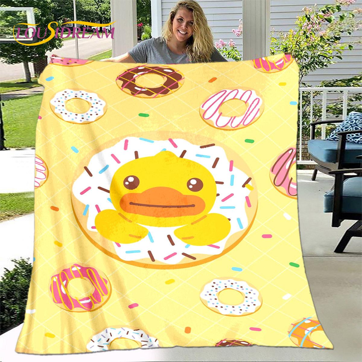 

Yellow Duck Cute Cartoon Soft Plush Blanket,Flannel Blanket Throw Blanket for Living Room Bedroom Bed Sofa Picnic Cover Children 75x90cm