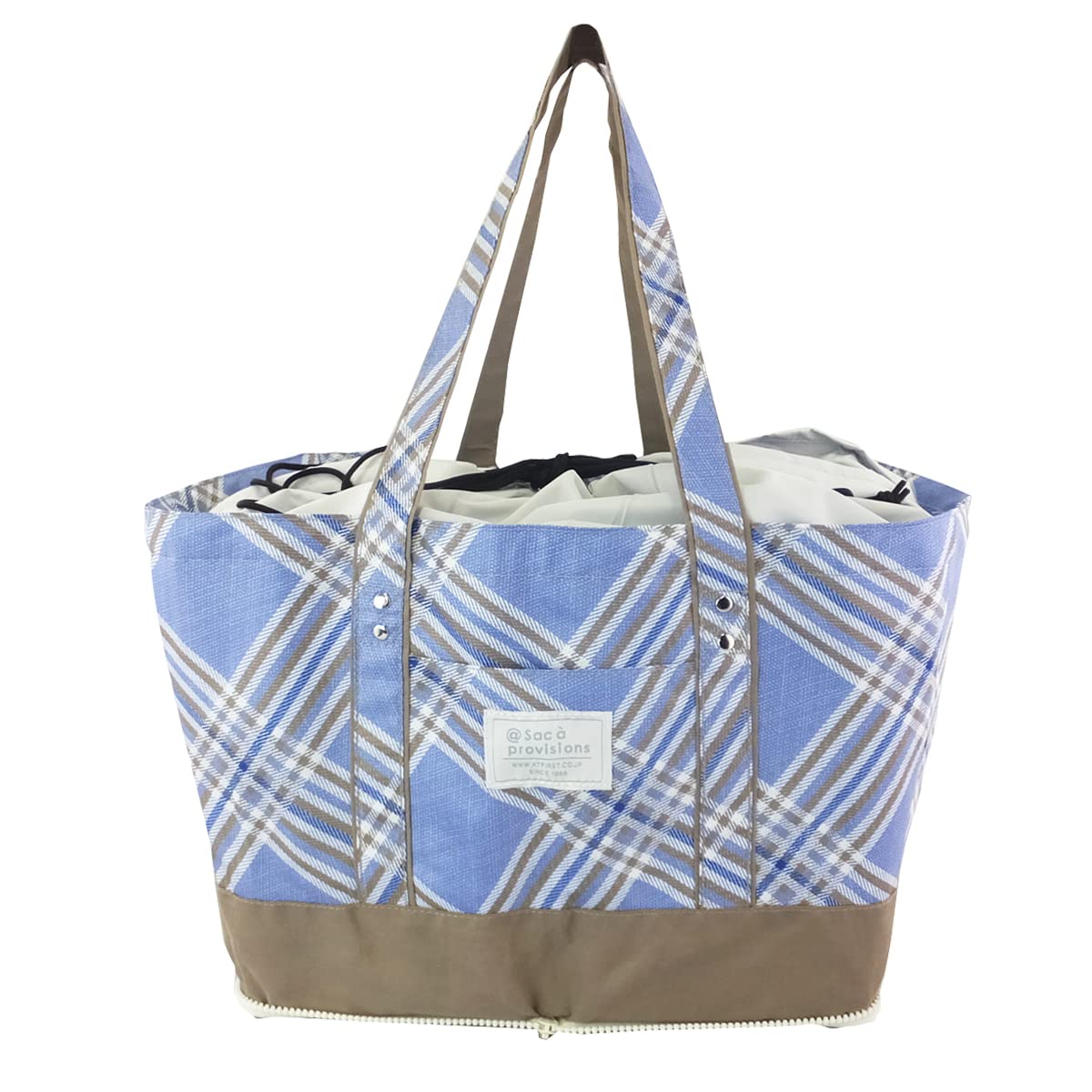 

At First AF6349 Large Shopping Cooler Large Blue Check Basket-Shaped Bag, Foldable, Capacity, синий