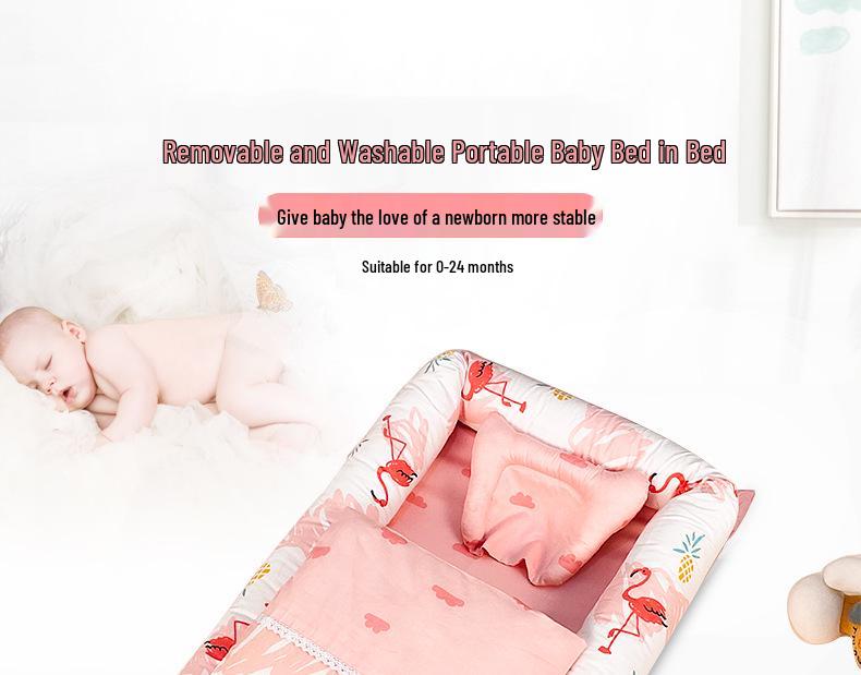 100% Cotton Satin Baby Crib: Foldable Newborn Sleeping Bed, Multifunctional Bionic Bed