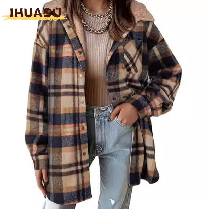 IHUASU Γυναικεία Vintage Casual Ζακέτες & Παλτό Φθινόπωρο Χειμώνας Μακρυμάνικα