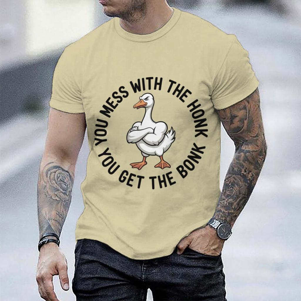 Funny Goose You Mess With The Honk Tshirt Unisex Sarcastic Goose Meme Graphic Tee Casual Short Sleeve Unisex Y2k Tops