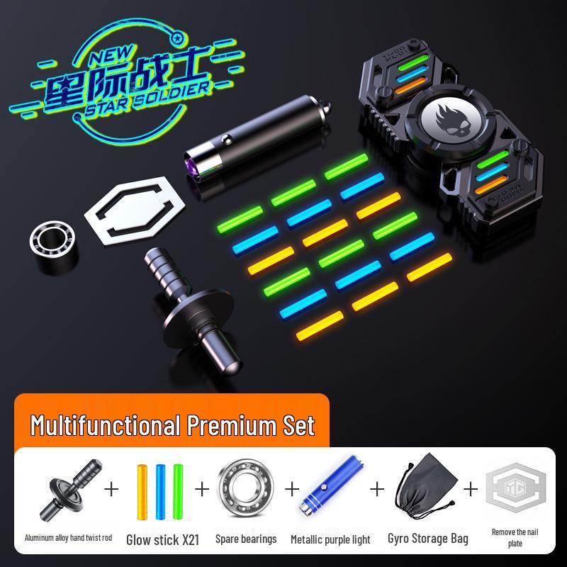 Yijue Luminous Deformable Finger Gyro - Kids' Stress Relief Toy with Black Tech