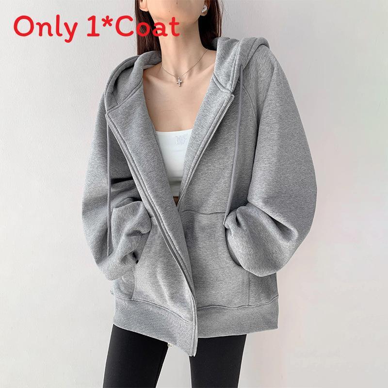 Womens Cozy Hoodie Cardigan With Pockets For Autumn Casual Wear