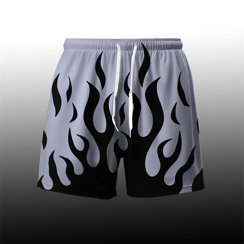 Flame Fire Muay Thai Boxing Kickboxing Shorts Pants 3D Print Fighting Training Unisex Men Women Quick Dry Fitness Gym Sport Workout Casual Streetwear