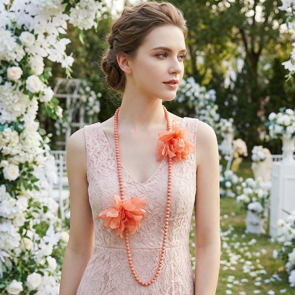 Handcrafted Glass Beads Big Flower Necklace Flower Designing Waist Chain  Everyday Outfits