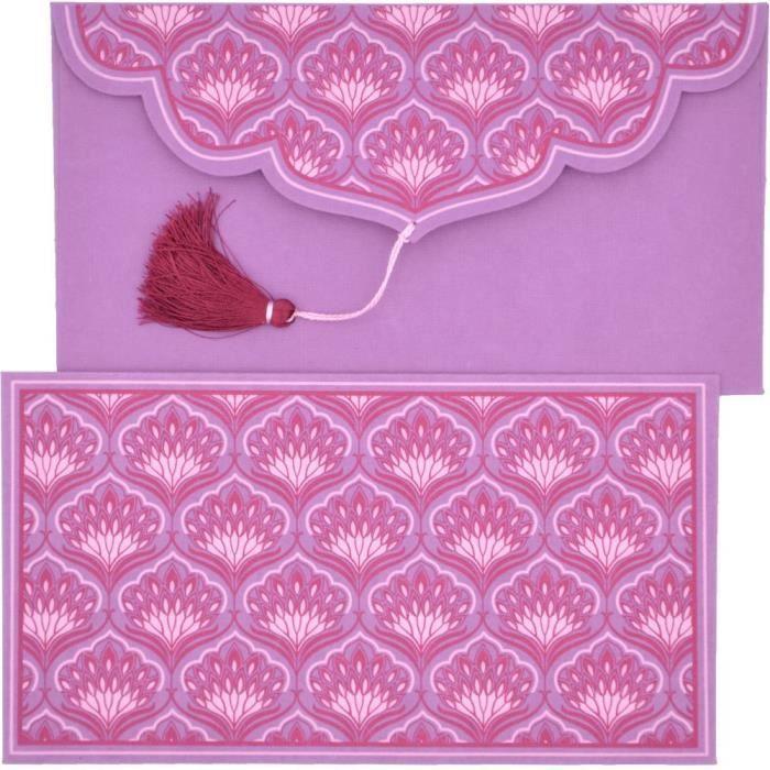 PAPERTREE BENGALI Pack of 5 Gift Envelopes 19x 10 Cm Mauve {color}