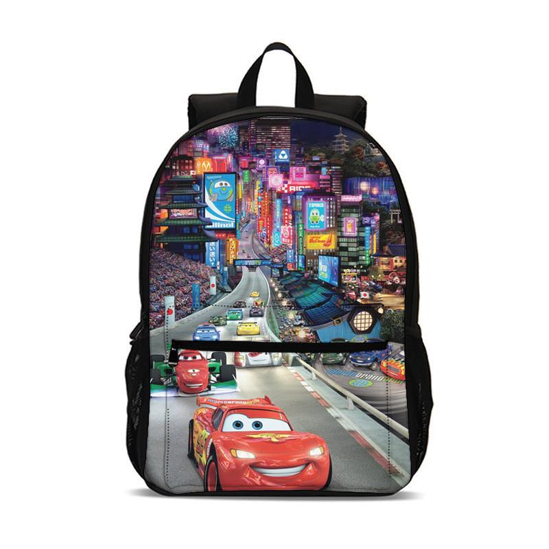 Cars Movies Cartoon Backpack For Kids With Nylon Material And Spacious Design