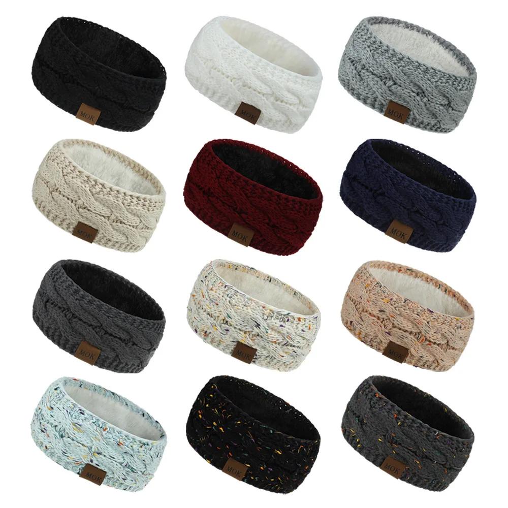 New Plush Headband Winter Warm Wide Elastic Hair Band Solid Wide Turban Ear Warmer Hairband Soft DIY Hair Accessories Headwear
