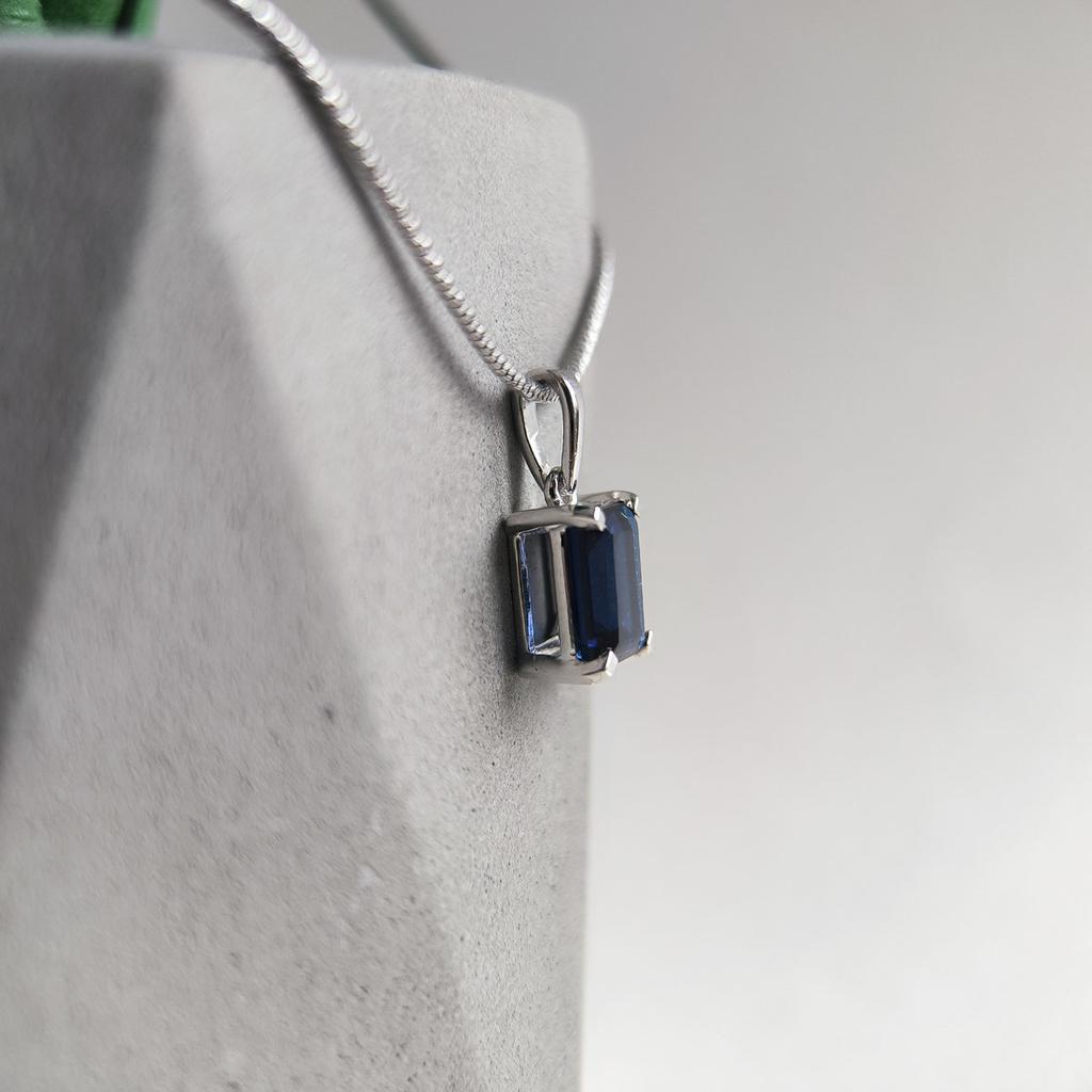 Серебряная подвеска с сапфиром nano 1.26ct (2203414)