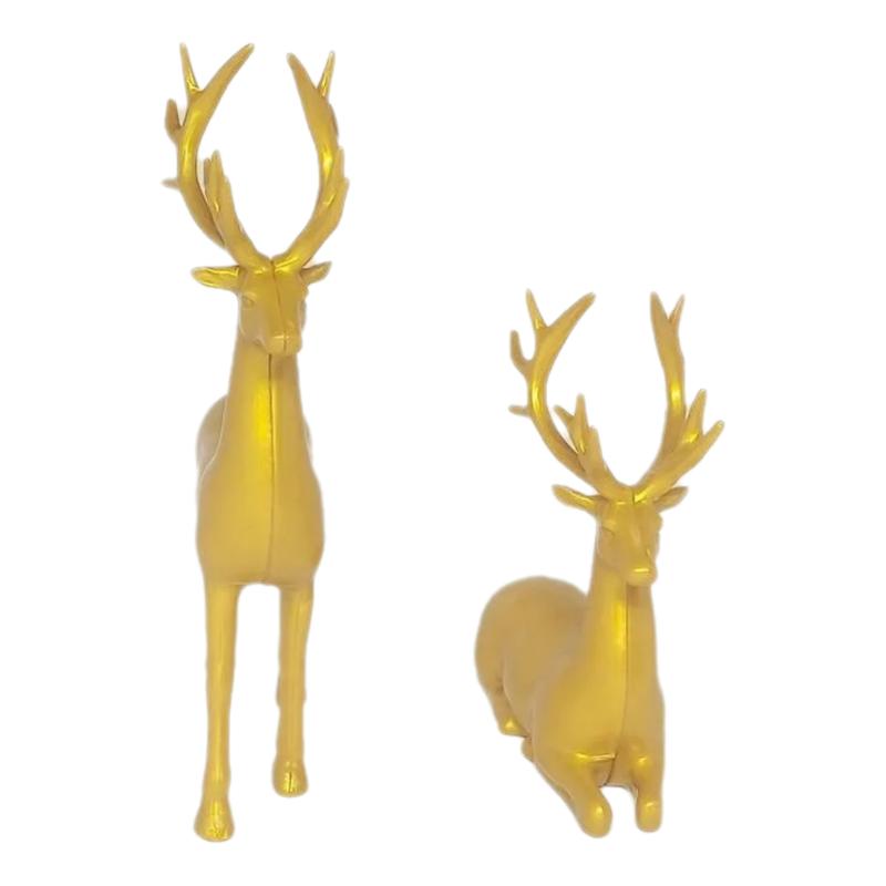 1Pcs Rustic Table Ornaments Christmas Reindeer Decor For Home Indoor Xmas Holiday Small Statue Reindeer Christmas Decoration