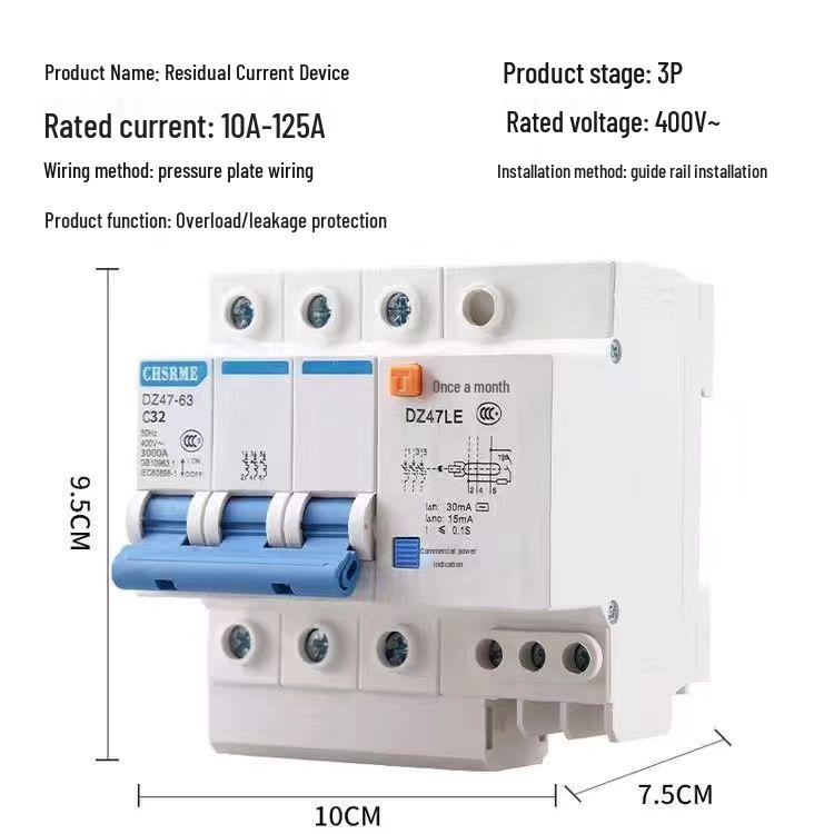1P2P3P4P Residual Current Circuit Breaker Switch DZ47-63 - Main Household Air Circuit Breaker