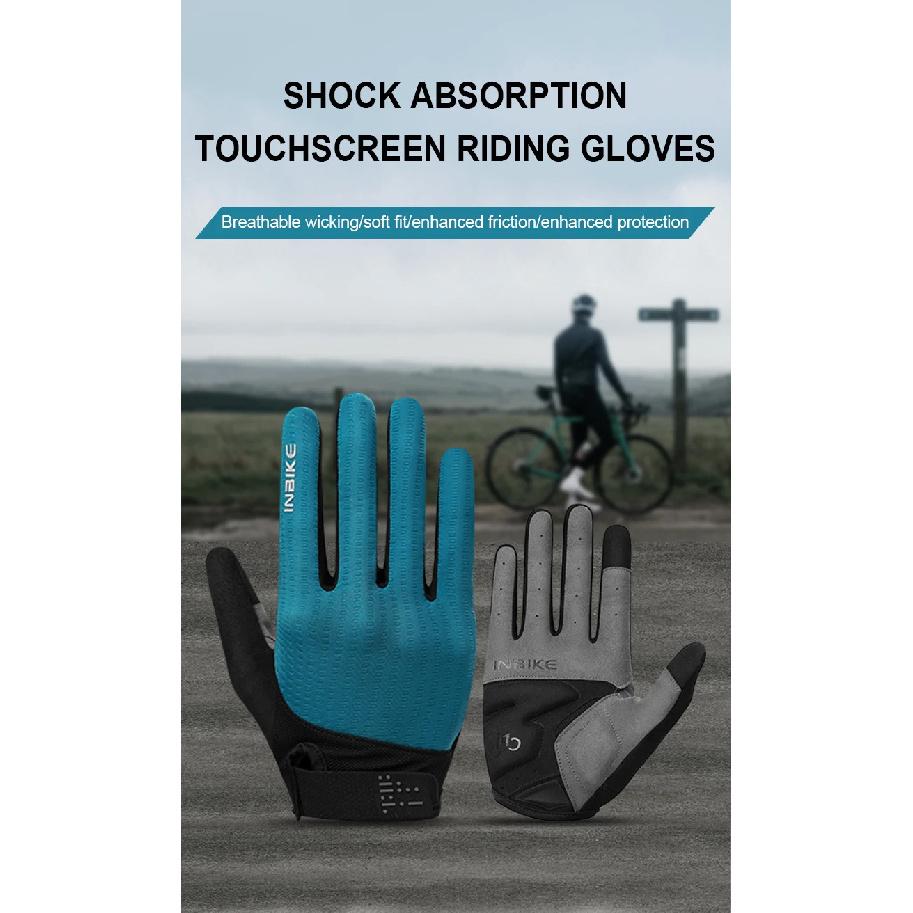 INBIKE 2023 MTB Cycling Gloves Gel Breathable Road Bike Riding Glove Touchsrceen Bicycle Gloves TPR Palm Pad Bike Accesssories
