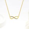 Elegant Cubic Zirconia Figure 8 Necklace Earrings And Bracelet Set Minimalist Clavicle Chain Jewelry Gift For Women