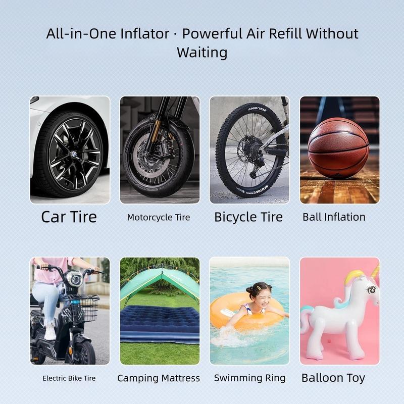 Wireless Car Air Pump Bike Inflato Quick Charging Car Tire Wireless Air Pump Intelligent Electric Tire Inflator Car Motorcycle