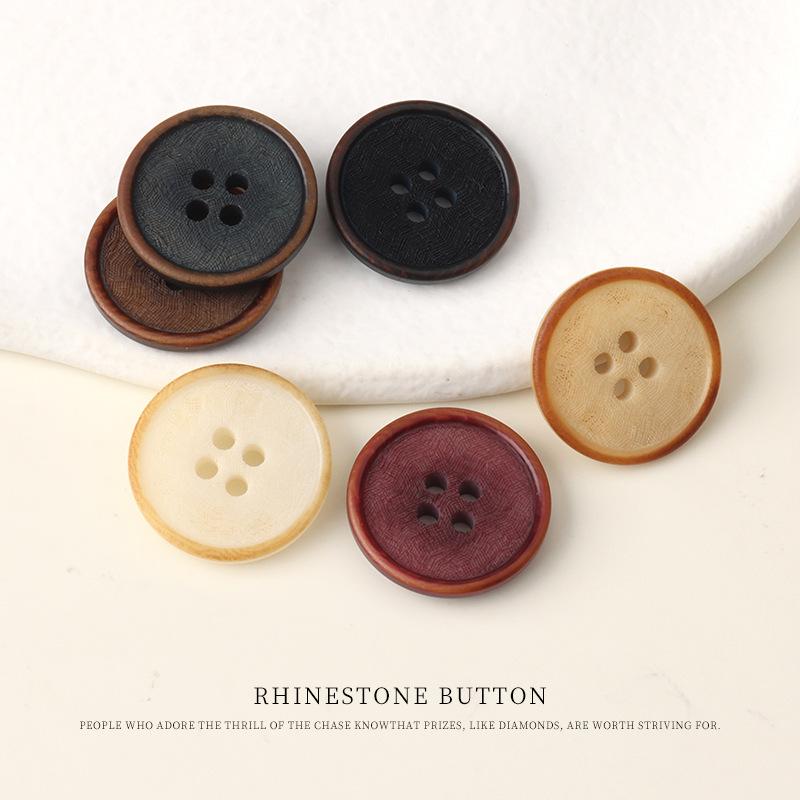 5pcs Laser Natural Fruit Buttons High-End Blazer Burnt Edge Buttons Cotton And Linen Shirt Cardigan Button Accessories