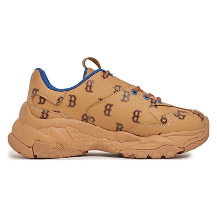 MLB Big Ball Chunky Monotive Boston Red Synthetic Leather Retro Casual Shock Absorption Non-Slip Wear-Resistant Low-Top Dad Shoes 3ASHMNP3N-43BRN