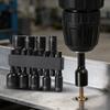 9PCS/Set Power Nut Driver Set Metric Hex Socket Drill Bits Chuck Adapter Electronic Hex Key Socket Set with 1/4 Inch Hex Shank