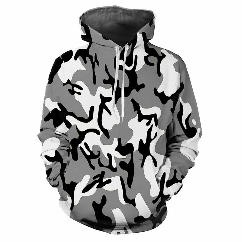 Jungle Camouflage Printed Hoodie Men Spring Autumn Street Sweatshirt Loose Casual Outdoor Sports Top Long Sleeve Hoodies