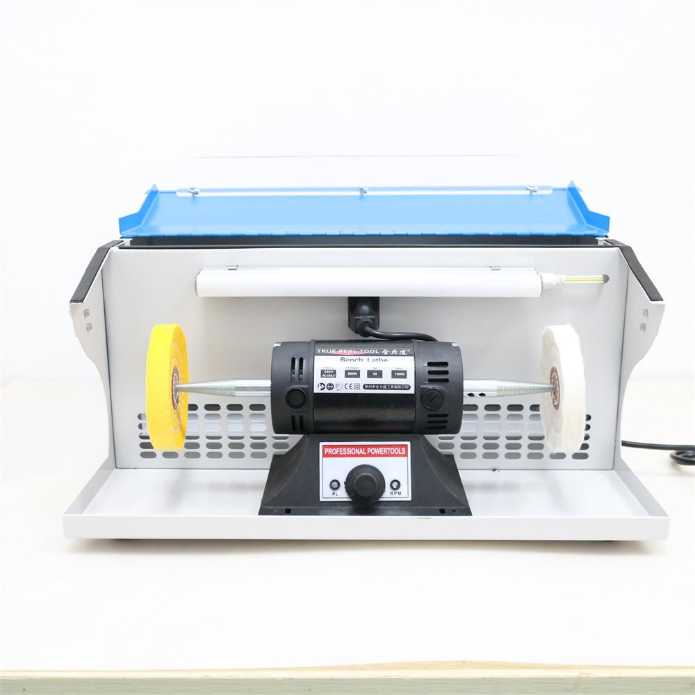 800W Bench Grinder Jewelry Polisher Machine Polishing Grinding Device Power Tool with Dust Collector Dust-Catching Buffing Machine