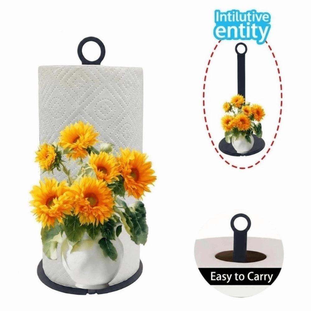Vertical Storage Paper Towel Holder Wooden Base Tissue Storage Rack Paper Towel Stand Home Decor