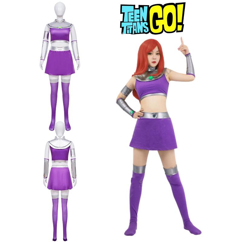Lebendige Teen Titans Starfire Cosplay-Kostümperücke für Erwachsene, perfekt für Halloween, Maskenball und Comic Con