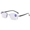 Trimmed Smart Zoom Reading Glasses, Smart Black Technology Reading Glasses, Anti-Blue Frameless Integrated Reading Glasses