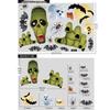 Halloween Cartoon Wall Sticker: Skull, Pumpkin, Balloon, Scarecrow, Self-Adhesive Glass Decal