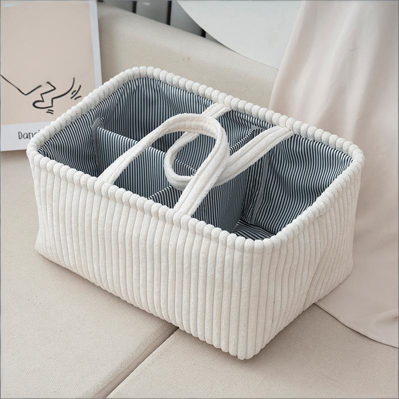 

Large Bohemian Storage Basket - Multi-Compartment Organizer For Baby Clothes, Toys & Home Decor