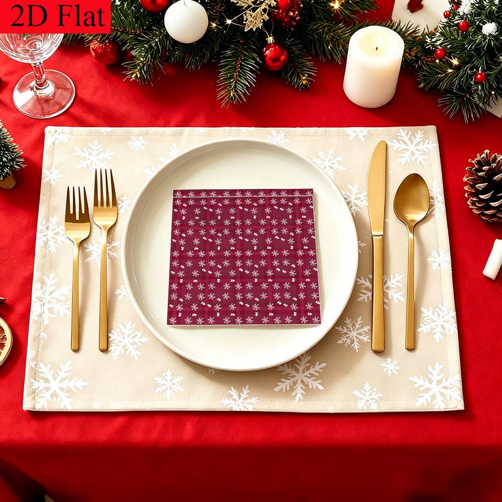 20pcs Disposable Napkins with Snowflake Pattern Print for Wedding,Parties,and Daily Use for Thanksgiving Fall Christmas Table Decoration