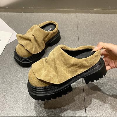 Fashion Platform Women Mid Heels Shoes Autumn Suede New Trends Mules Shoes 2025 Fashion Casual Pumps Classical Dress Zapatillas De Mujer