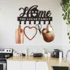 Custom Metal Wall Mounted Key Holder with Name Engraving, Home Sweet Home Sign, Coat Hook, Housewarming Gift