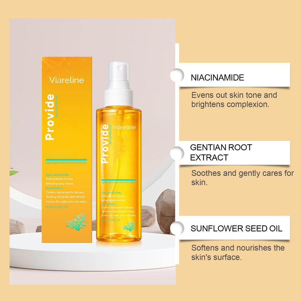 Viareline lightweight skin care spray is refreshing and non-stick, portable and portable, suitable for daily care outside commuting 100ml