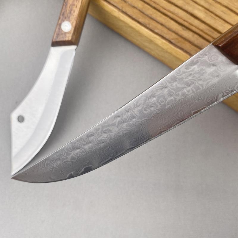 67-lagiges Geschmiedetes Damaszenerstahl Steak-Set Klinge Scharf Schälmesser Obstmesser Glatter Massivholzhandgriff Ausbeinmesser
