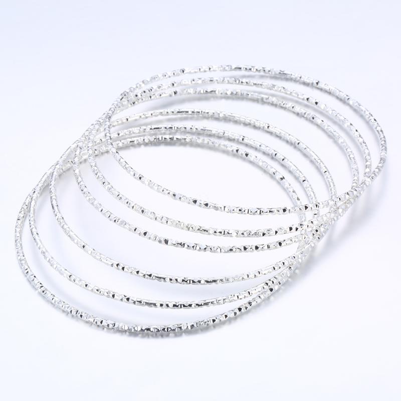 Gold Plated Women's Fashion Bangle Set 68cm Big Round Wire Bangles 18mm Thick Bangle Bracelets Female Accessories Party Gift