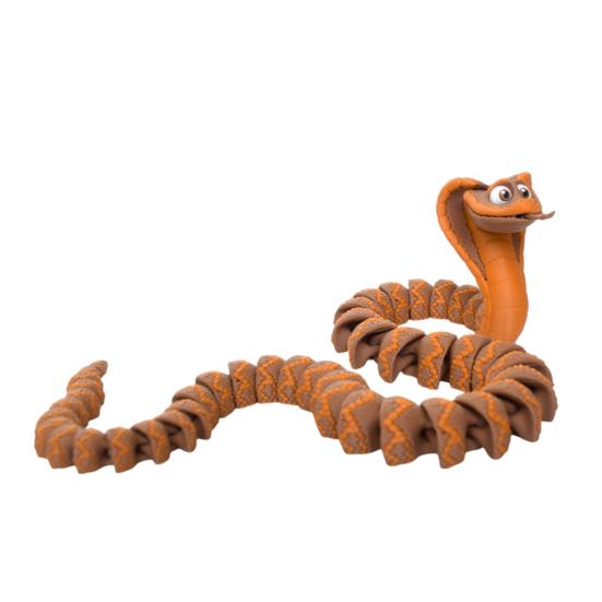 3D Printed Snake Toy Flexible Articulated Snake Fidget Toy Collectible Fake Animal Model