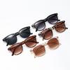 2pcs New Female High Quality Square Sun Glasses Gradient Lens Sunglasses Luxury Rivet Design Outdoor Driving Eyewear UV400
