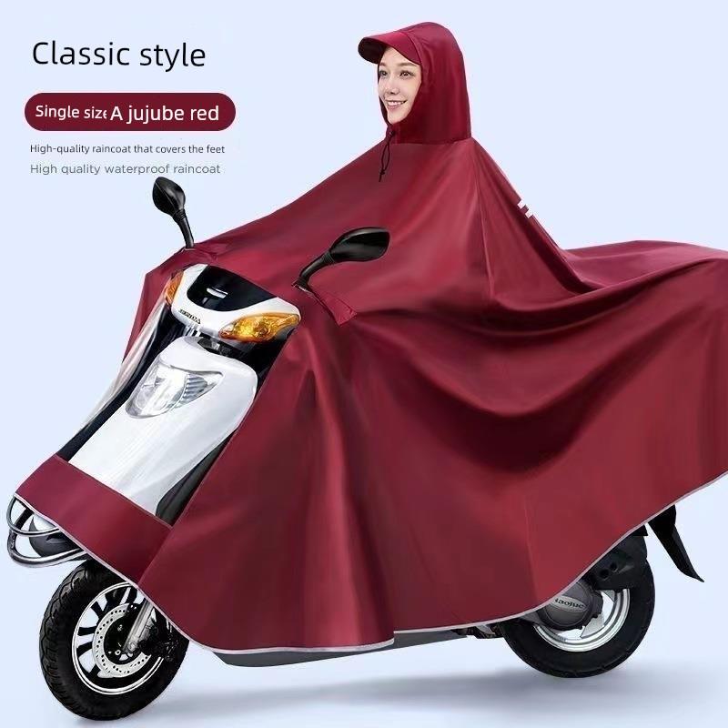 Raincoat for Electric Vehicles, Enlarged and Thickened Motorcycle Poncho for Two or One Person, Suitable for Men and Women, Storm-Proof, Full-Body