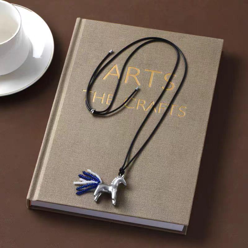 

Autumn/Winter Luxury Little Horse Long Pendant Necklace - Women s Adjustable Sweater Chain