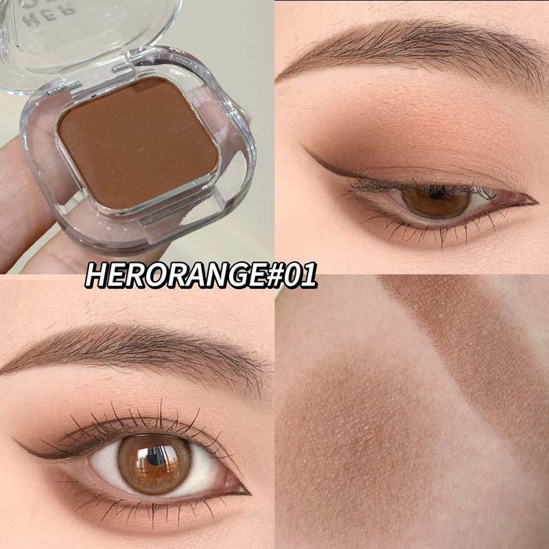 Herorange Monochrome Eyeshadow Palette Matte Eye Shadow Smoky Pearl Glitter Earth Low Saturation Matte Eye Shadow Makeup A1