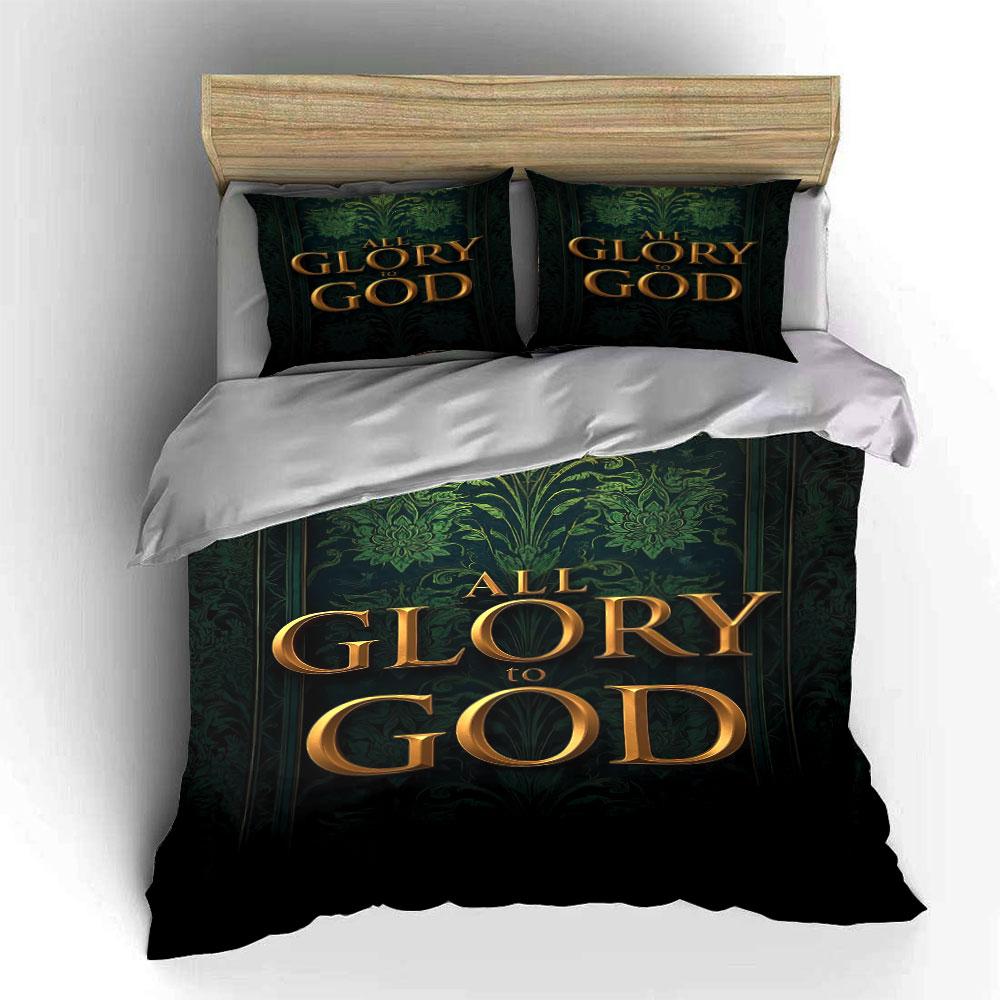 "All Glory to God Bedding Set" Bedding Duvet Cover Set Duvet Cover Pillowcases (1 * Duvet Cover 2 * Pillowcases, without duvet insert)